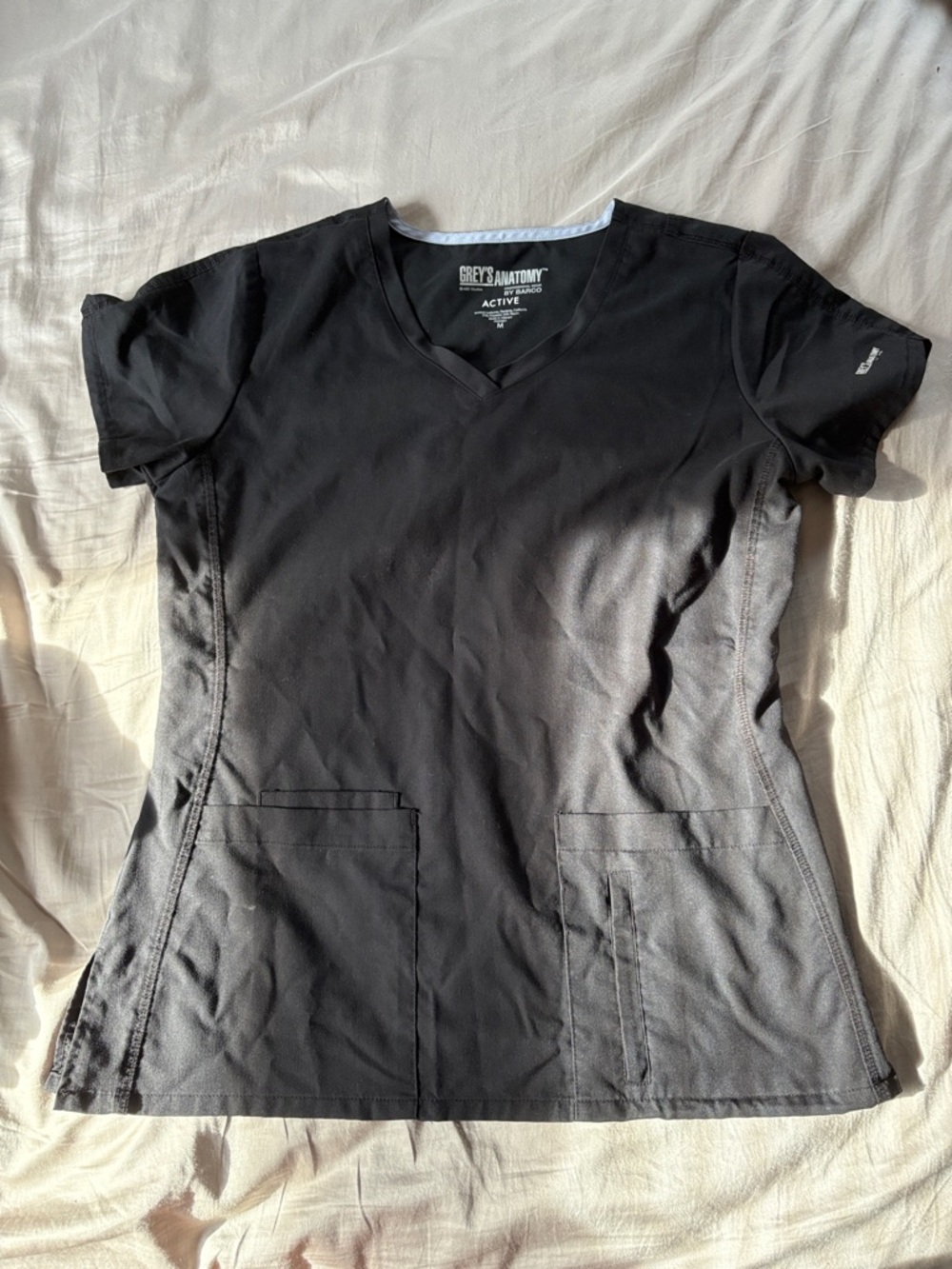 Grey's Anatomy Black V-Neck Short Sleeve Scrub Top